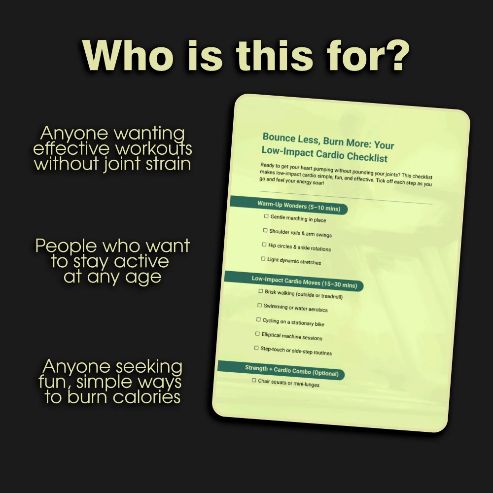 Bounce Less, Burn More: Your Low-Impact Cardio Checklist | Digital Fitness Download for Joint-Friendly Workouts - Image 5