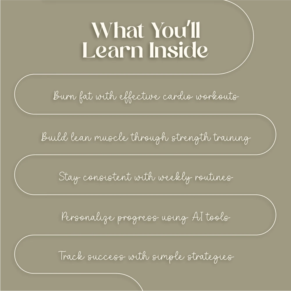 Your Fitness Routine for Weight Loss | Digital Download Guide, eBook & Checklist for Cardio, Strength Training, AI Workout Plans & Motivation - Image 4