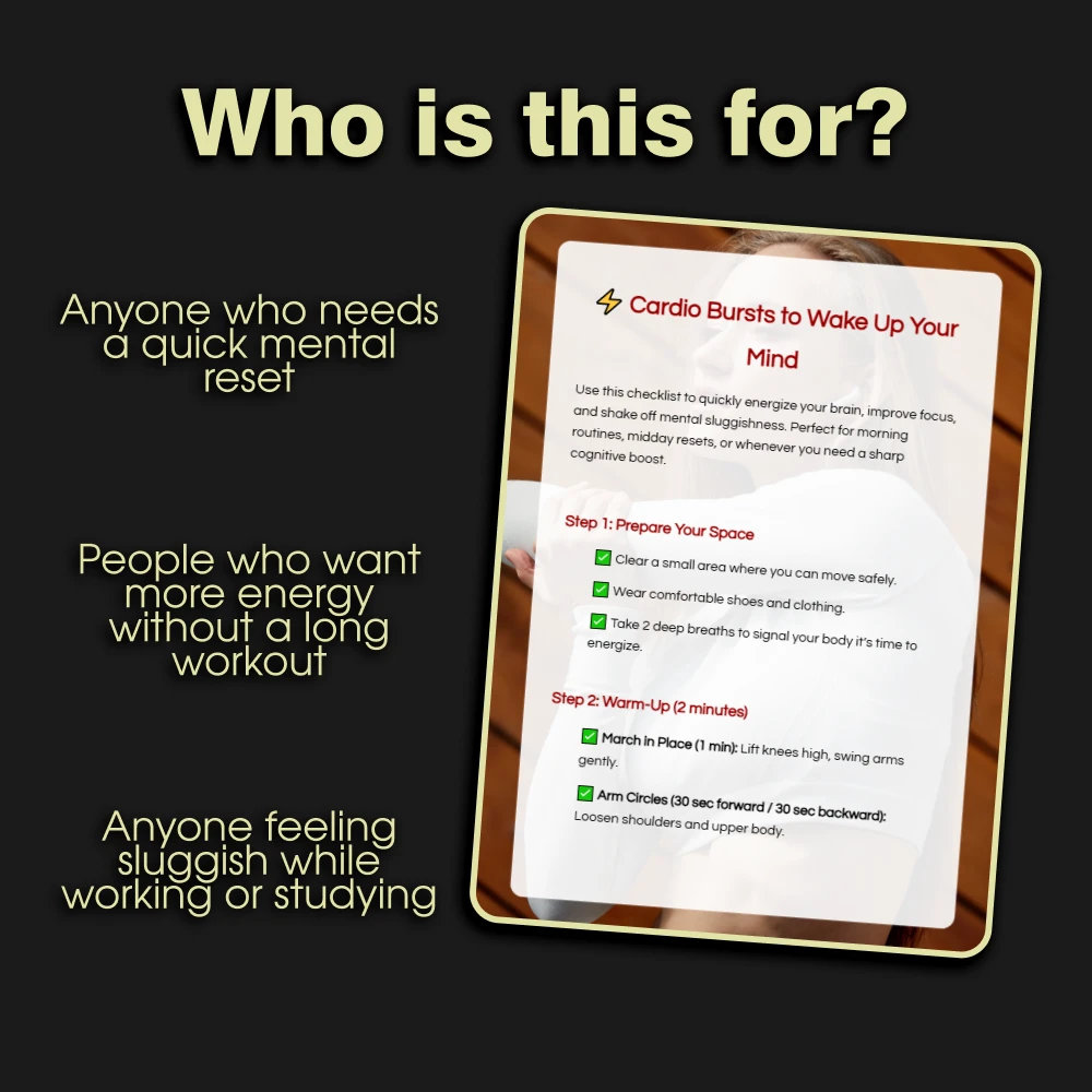 Cardio Bursts to Wake Up Your Mind | Digital Checklist | Brain-Boosting Cardio Exercises for Focus & Energy - Image 5