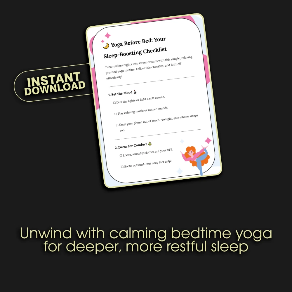 Yoga Before Bed: Your Sleep-Boosting Checklist | Digital Download | Relaxing Bedtime Routine | Yoga Before Bed for Better Sleep | Printable Night Routine Guide - Image 3