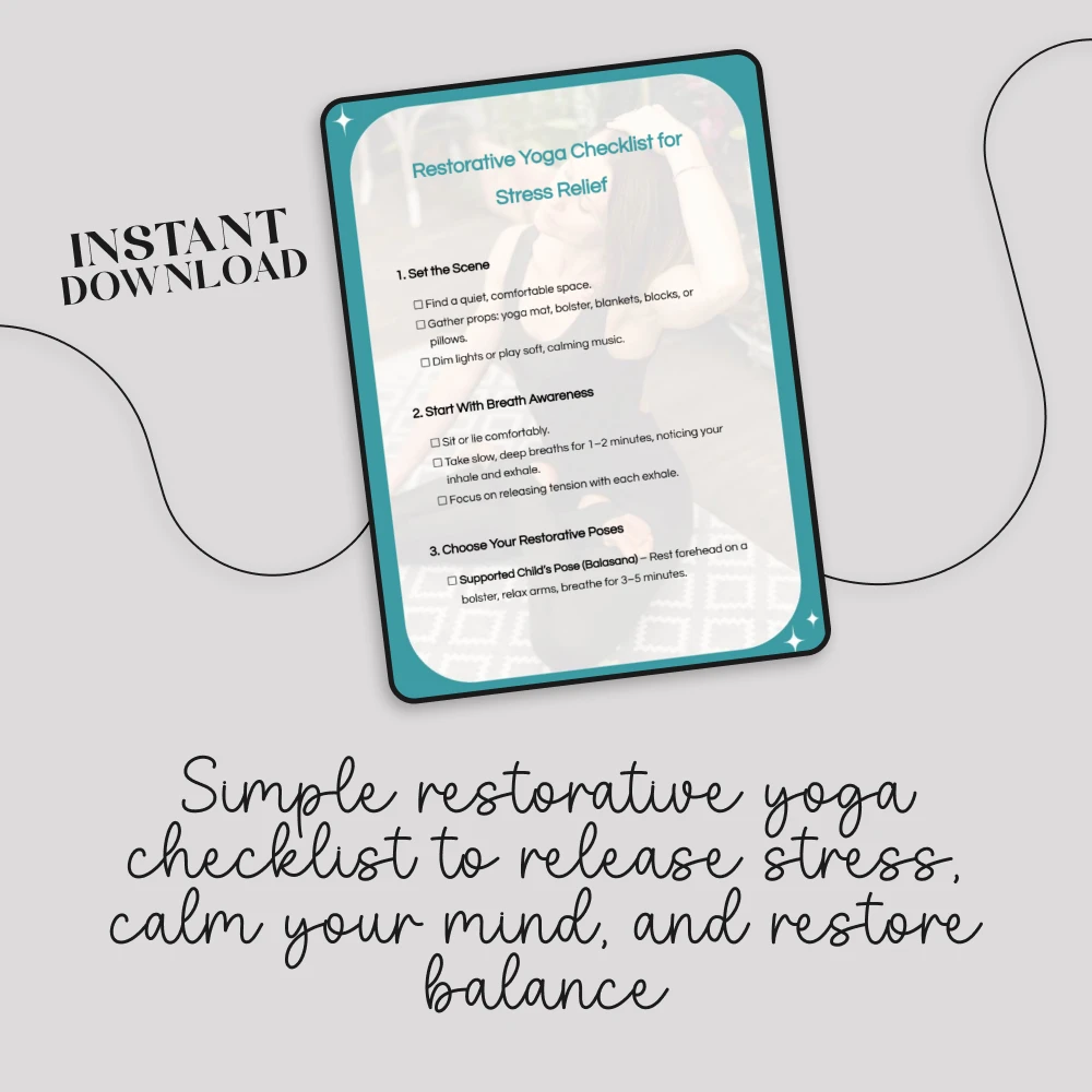 Restorative Yoga Checklist for Stress Relief | Digital Download for Relaxation, Calm, and Inner Balance | Restorative Yoga Practices for Stress Relief - Image 3