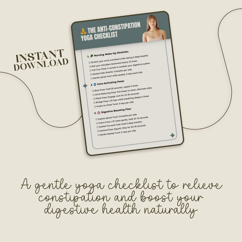 The Anti-Constipation Yoga Checklist | Natural Relief Yoga Exercises for Digestion & Gut Health | Digital Download - Image 3