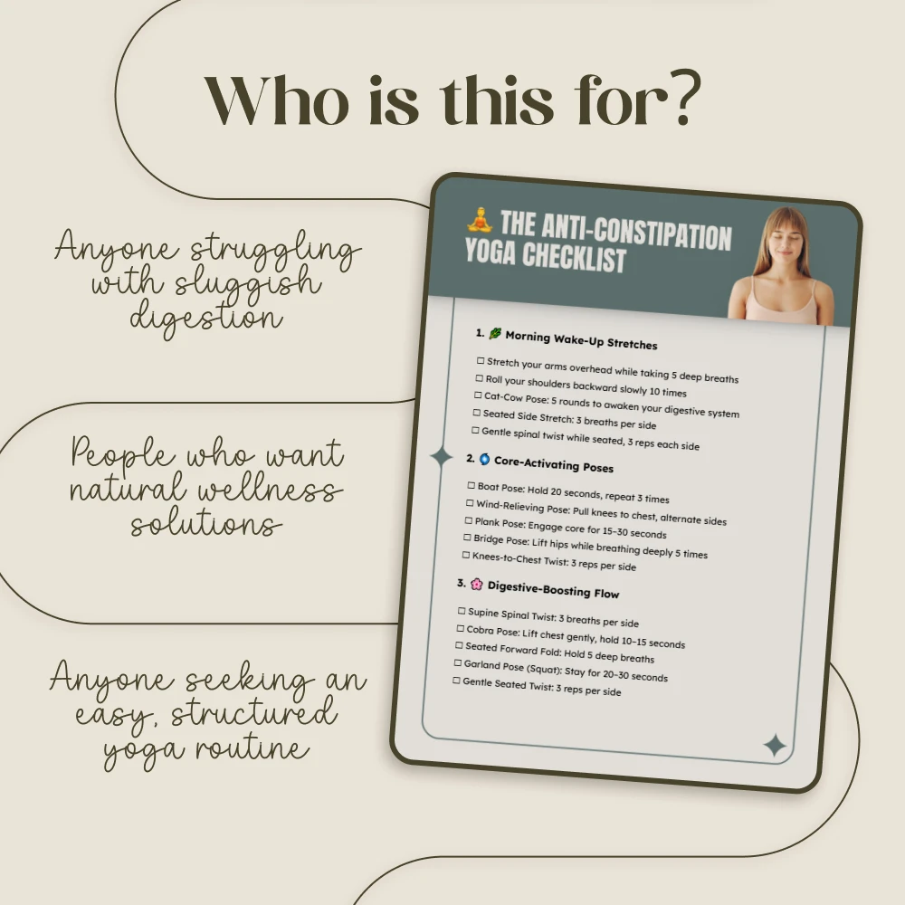 The Anti-Constipation Yoga Checklist | Natural Relief Yoga Exercises for Digestion & Gut Health | Digital Download - Image 5