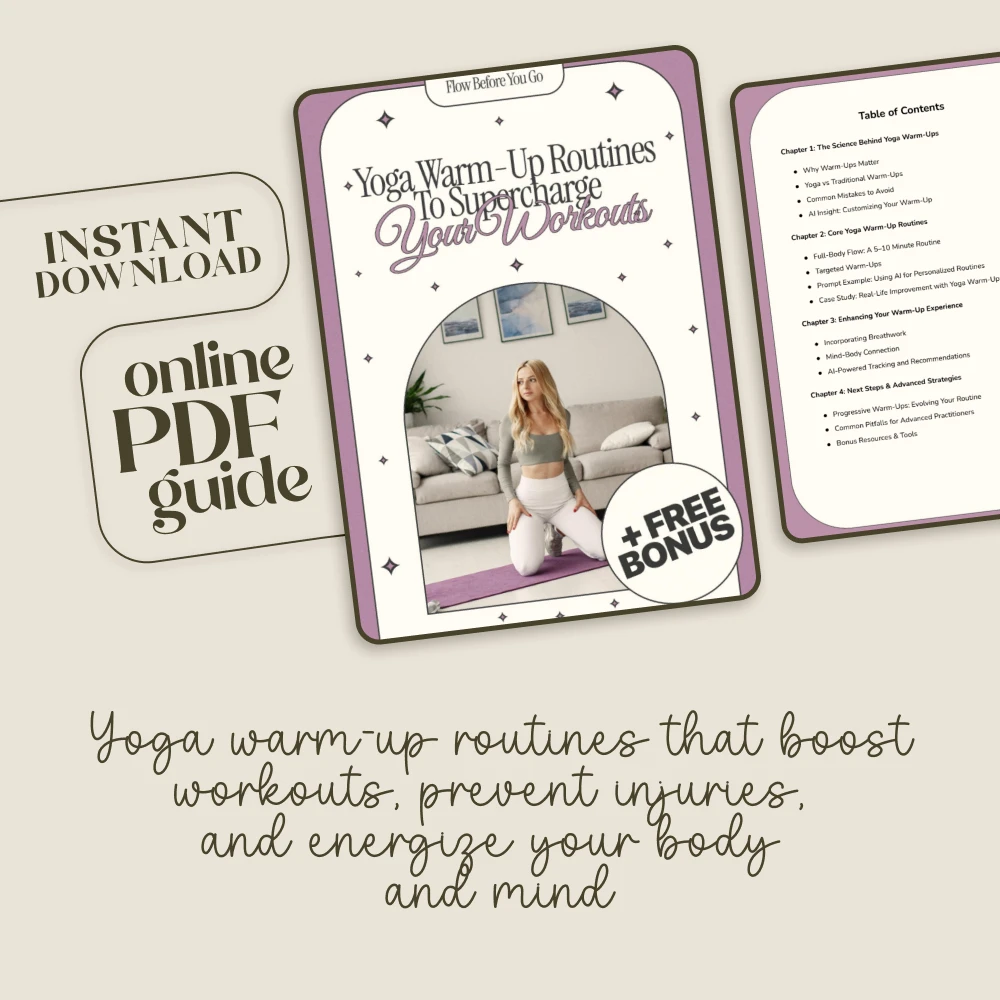 Flow Before You Go: Yoga Warm-Up Routines to Supercharge Your Workouts | Digital Guide for Fitness Lovers | Printable PDF Yoga Warm-Up Routines Before Workouts - Image 3