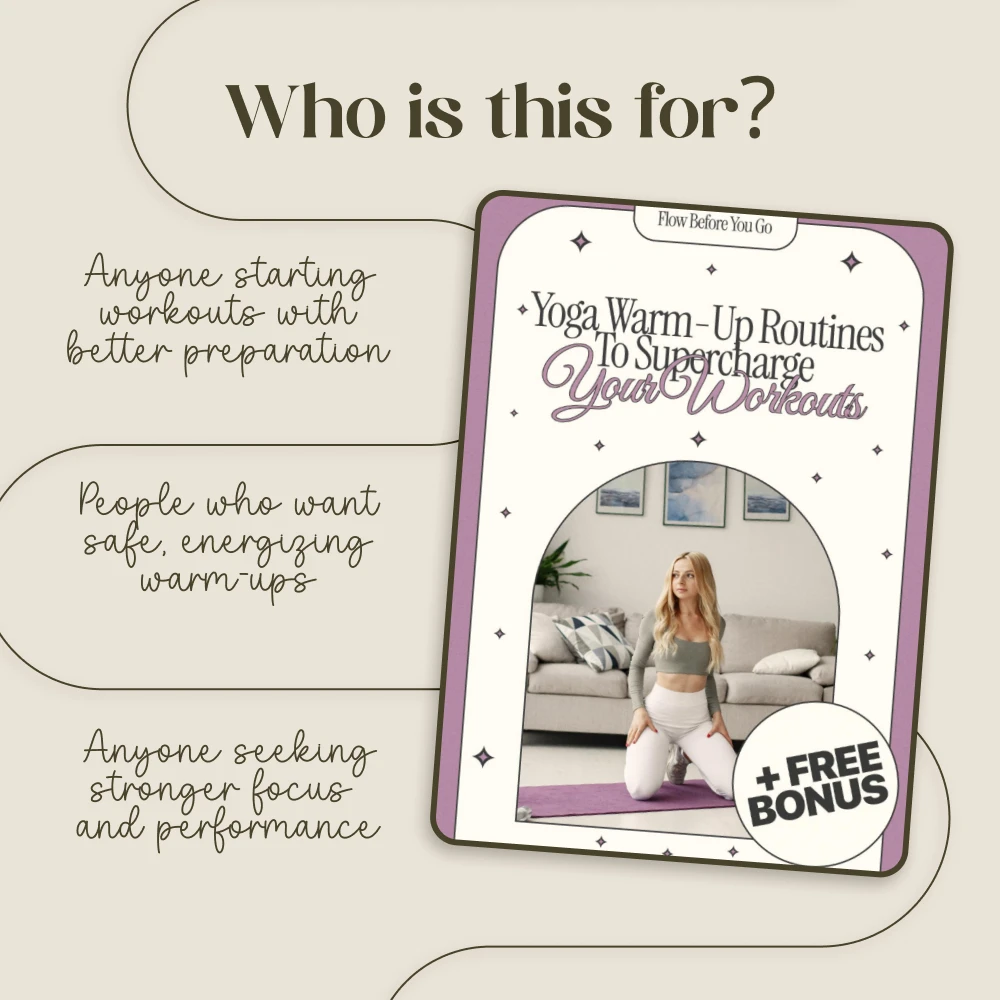Flow Before You Go: Yoga Warm-Up Routines to Supercharge Your Workouts | Digital Guide for Fitness Lovers | Printable PDF Yoga Warm-Up Routines Before Workouts - Image 5