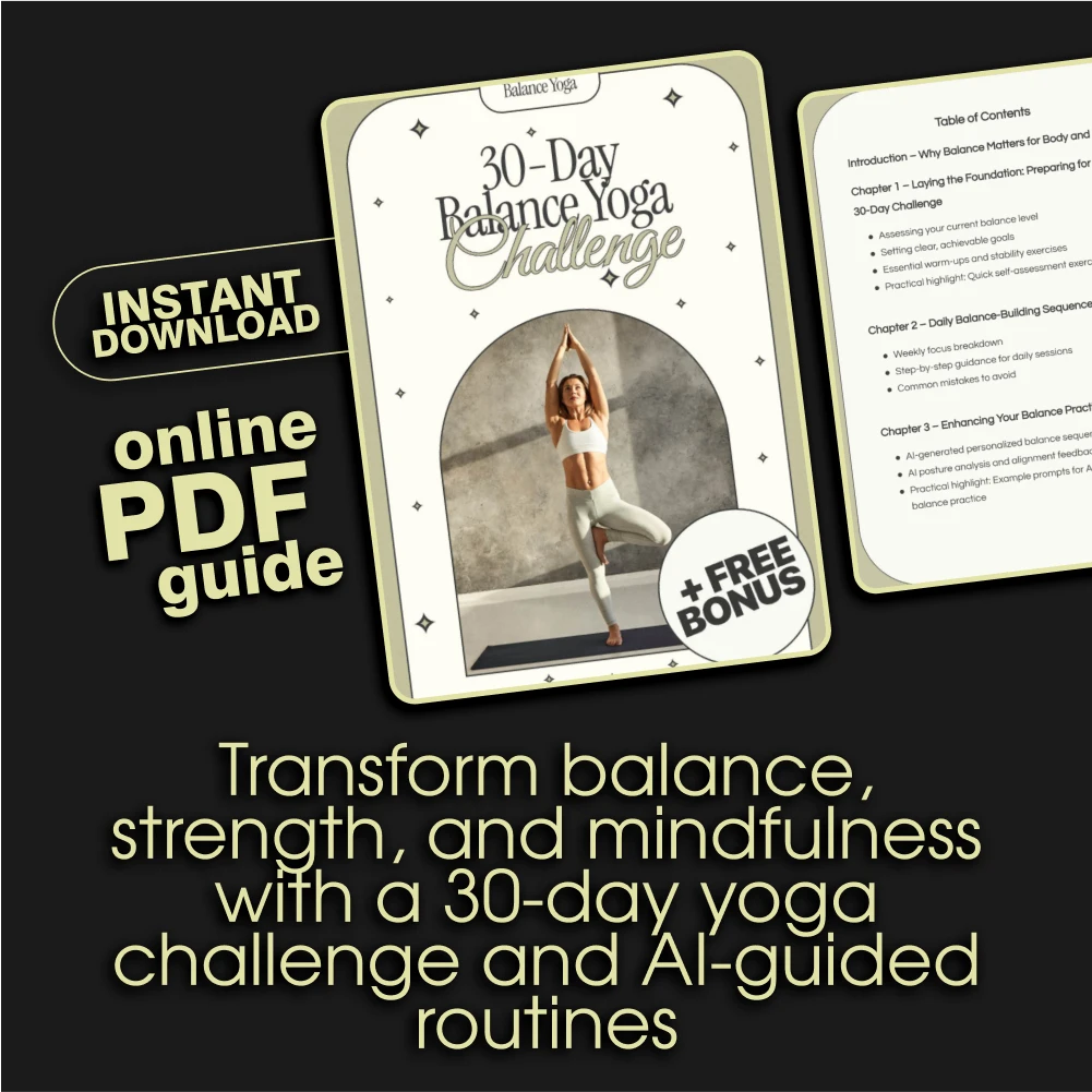 30-Day Balance Yoga Challenge | Digital Yoga Guide, eBook & Printable Checklist for Stability, Mindfulness & AI-Powered Practice - Image 3