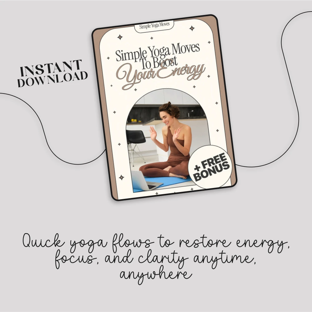 Simple Yoga Moves to Boost Your Energy | Digital Download eBook, Midday Yoga Flows, Quick Yoga Guide for Desk Workers, Energy Reset Checklist - Image 3