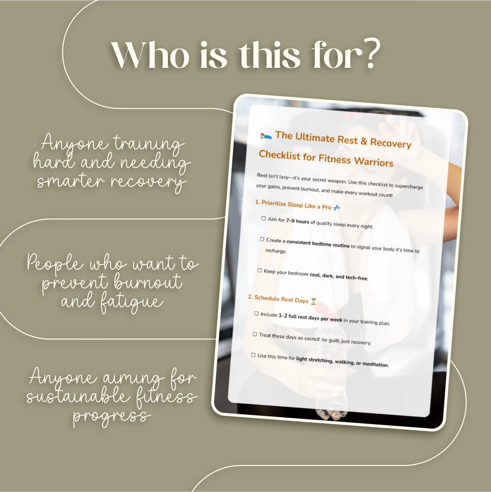 The Ultimate Rest & Recovery Checklist for Fitness Warriors | Digital Download Guide for Sleep, Active Recovery, Nutrition, Mental Wellness & Muscle Repair - Image 5