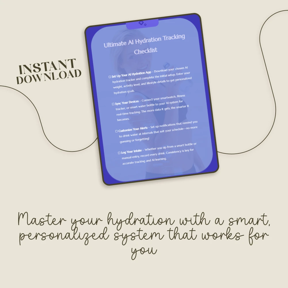 Ultimate AI Hydration Tracking Checklist | Digital Download Guide for Your AI Hydration Tracking System | Smart Water Tracker - Image 3