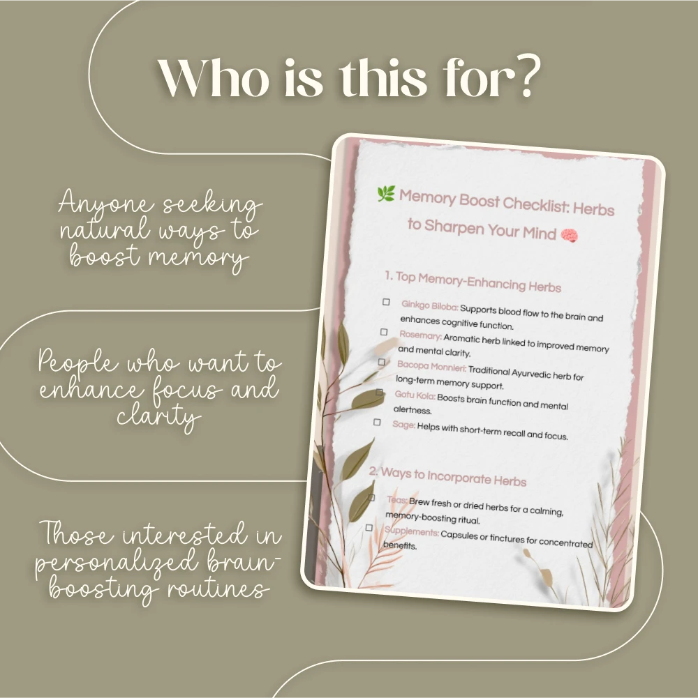 Memory Boost Checklist: Herbs to Sharpen Your Mind - Enhance Focus, Clarity & Mental Power - Image 5
