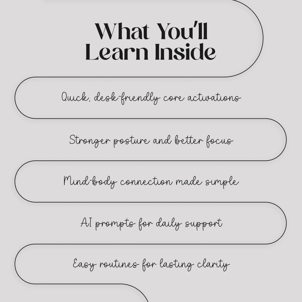 Engage Your Core, Sharpen Your Mind | Digital Guide on Core Activation for Focus, Daily Exercises, AI Prompts & Mindfulness Integration - Image 4