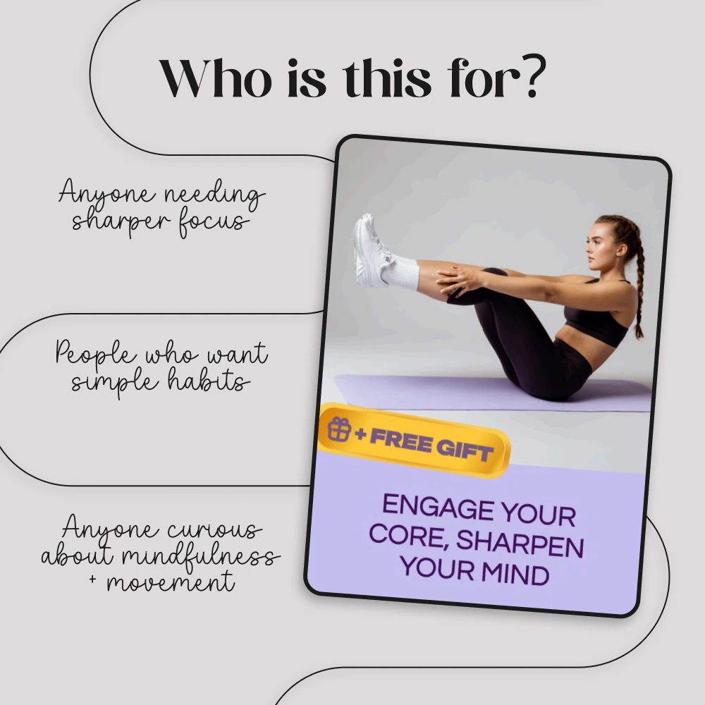 Engage Your Core, Sharpen Your Mind | Digital Guide on Core Activation for Focus, Daily Exercises, AI Prompts & Mindfulness Integration - Image 5