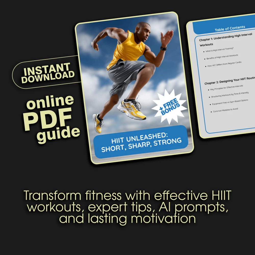 HIIT Unleashed: Short, Sharp, Strong 💪 | High Interval Workout Digital Guide for Fitness Routines, AI Training Prompts & Progress Tracking - Image 3