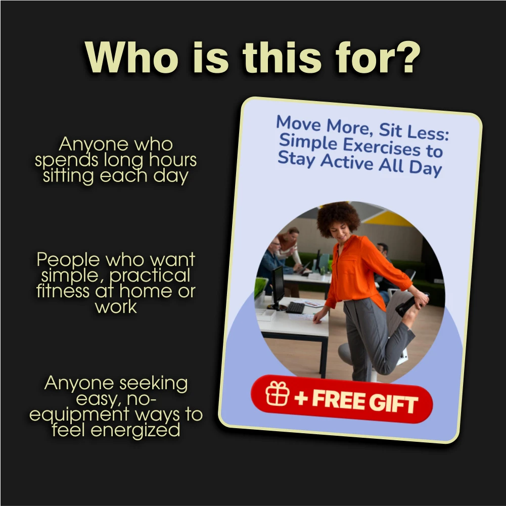 Move More, Sit Less: Simple Exercises to Stay Active All Day | Digital Download eBook, Fitness Guide, Wellness Checklist for Desk Workers & Home Routines - Image 5