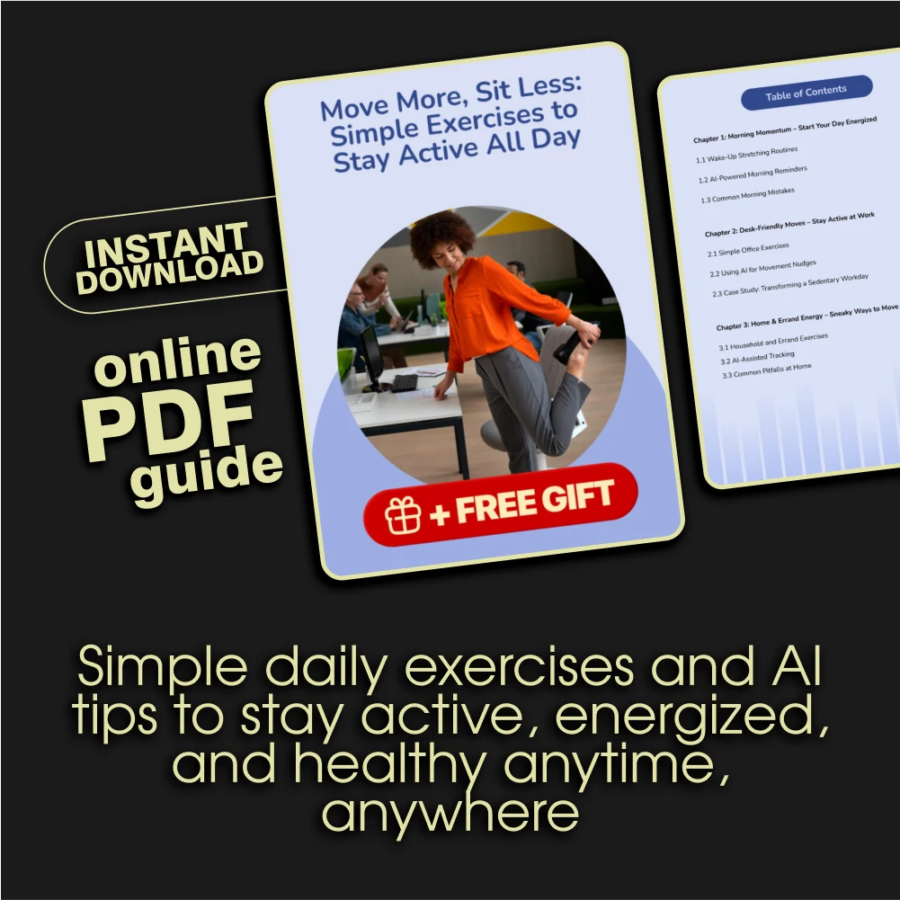 Move More, Sit Less: Simple Exercises to Stay Active All Day | Digital Download eBook, Fitness Guide, Wellness Checklist for Desk Workers & Home Routines - Image 3