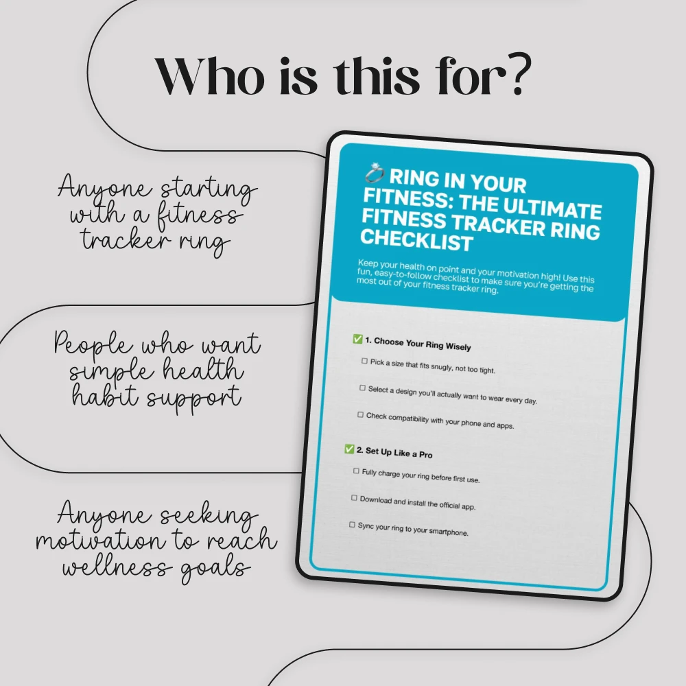Ring in Your Fitness: The Ultimate Fitness Tracker Ring Checklist | Digital Download PDF Guide for Fitness Tracker Ring Setup, Tracking, and Motivation - Image 5