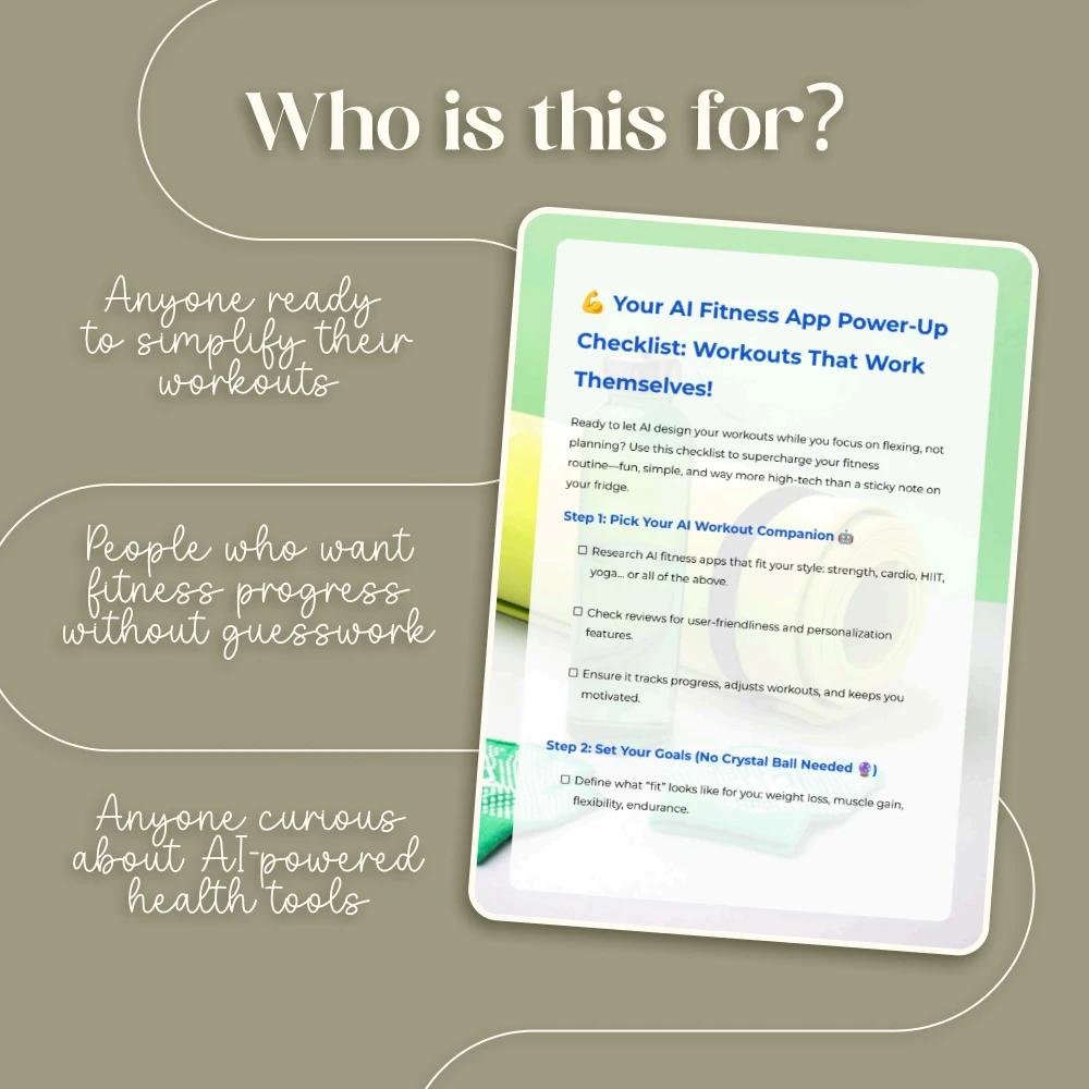 Your AI Fitness App Power-Up Checklist: Workouts That Work Themselves! | AI-Powered Fitness Apps That Create Workouts For You | Digital Download Fitness Checklist - Image 5