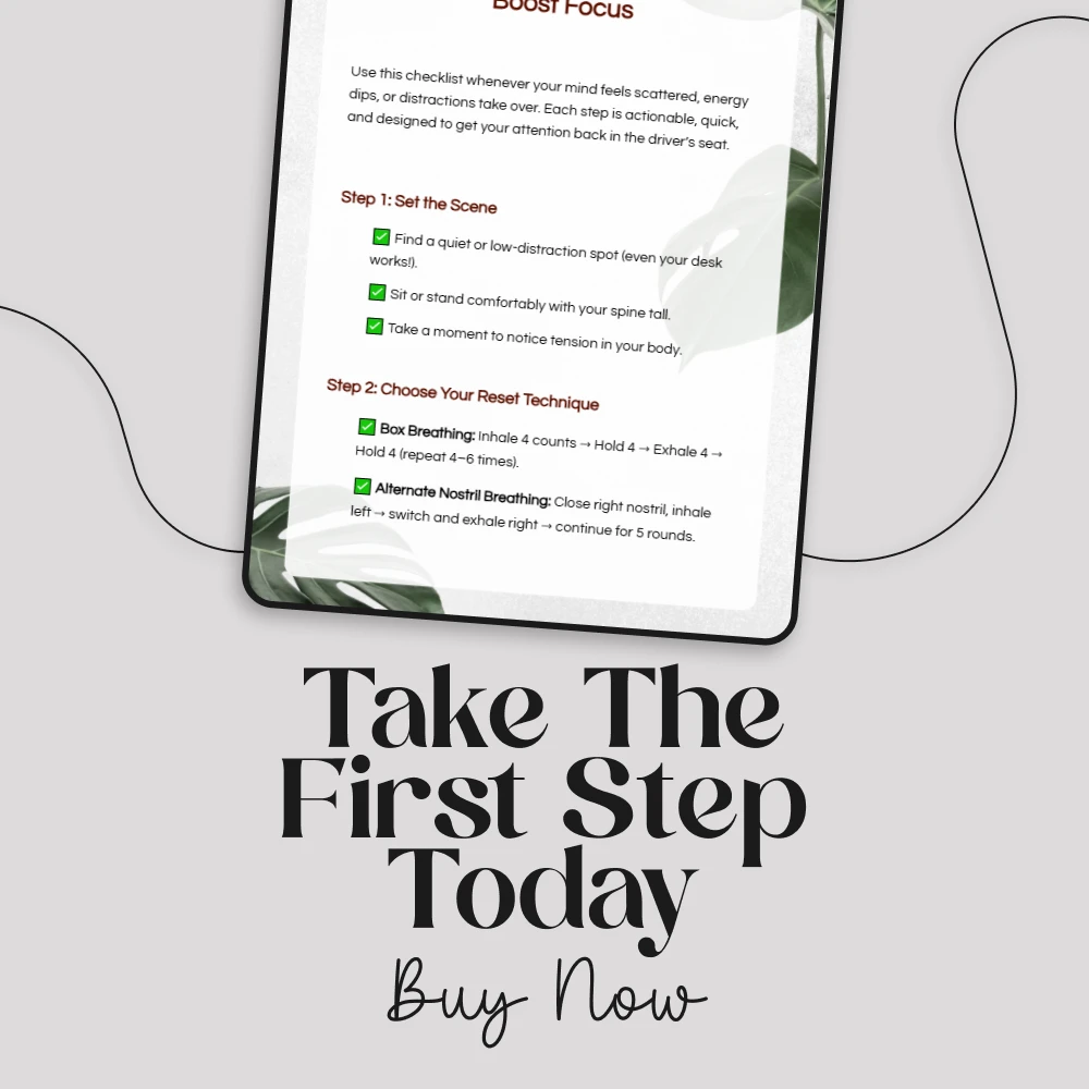 Breathing Exercises Checklist to Boost Focus | Digital Download | Breathing Exercises to Reset Attention - Image 7