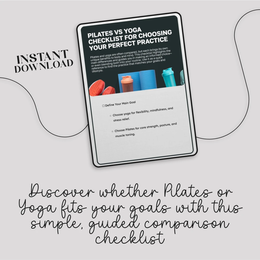 Pilates vs Yoga Checklist for Choosing Your Perfect Practice | Digital Download | Printable Wellness Guide | Fitness Comparison Chart | Mindfulness & Core Strength Planner - Image 4