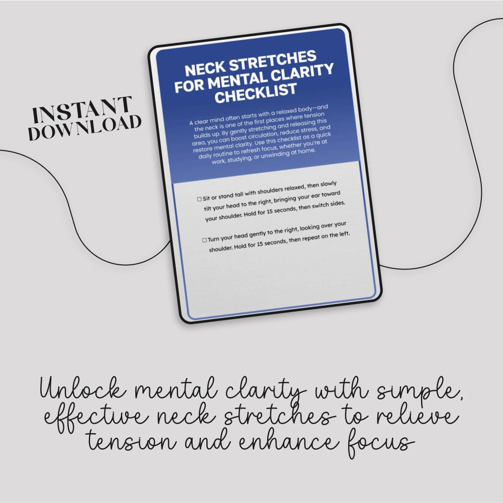Neck Stretches for Mental Clarity Checklist – Digital Download for Relaxation and Focus - Image 3