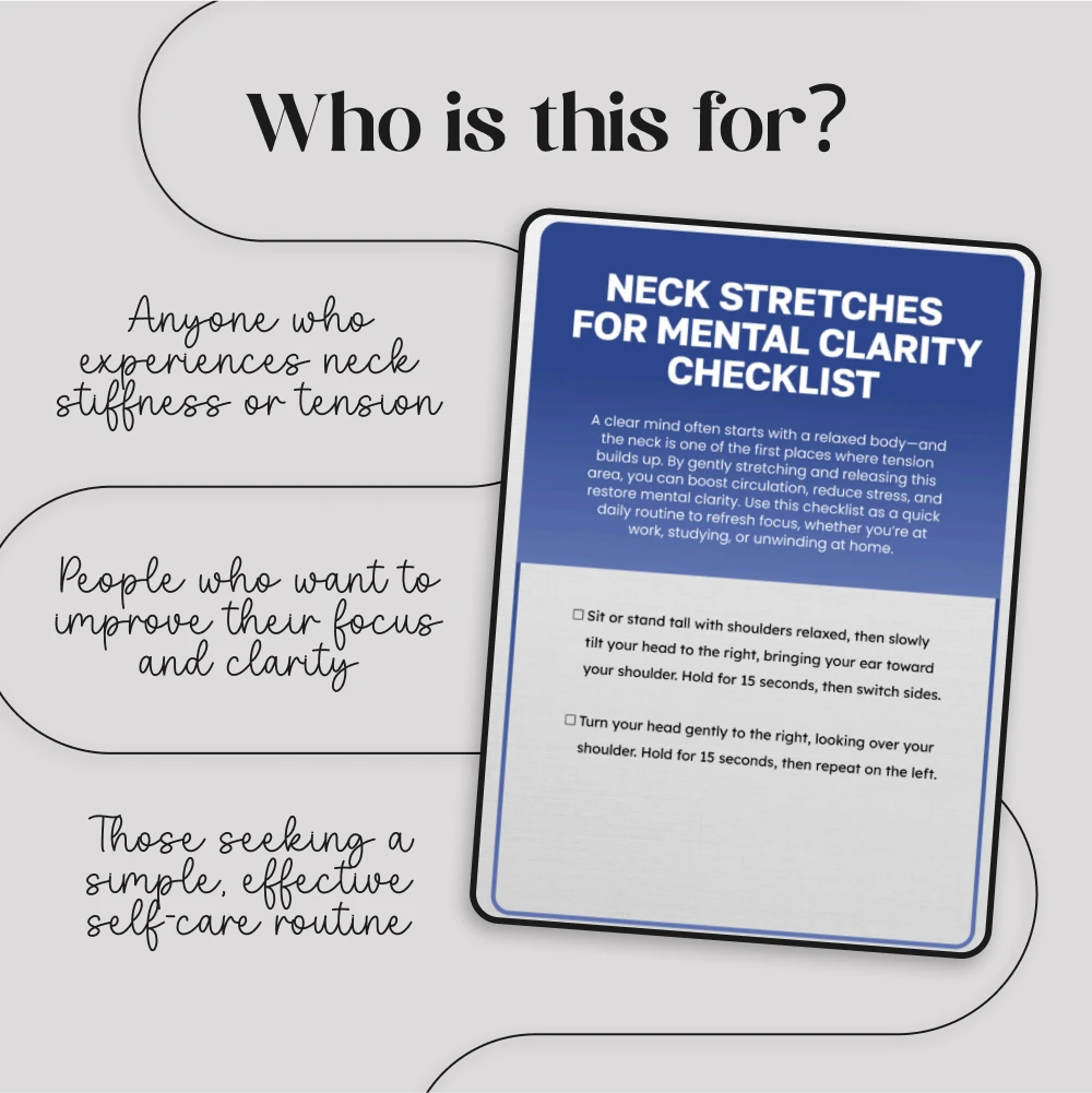 Neck Stretches for Mental Clarity Checklist – Digital Download for Relaxation and Focus - Image 5